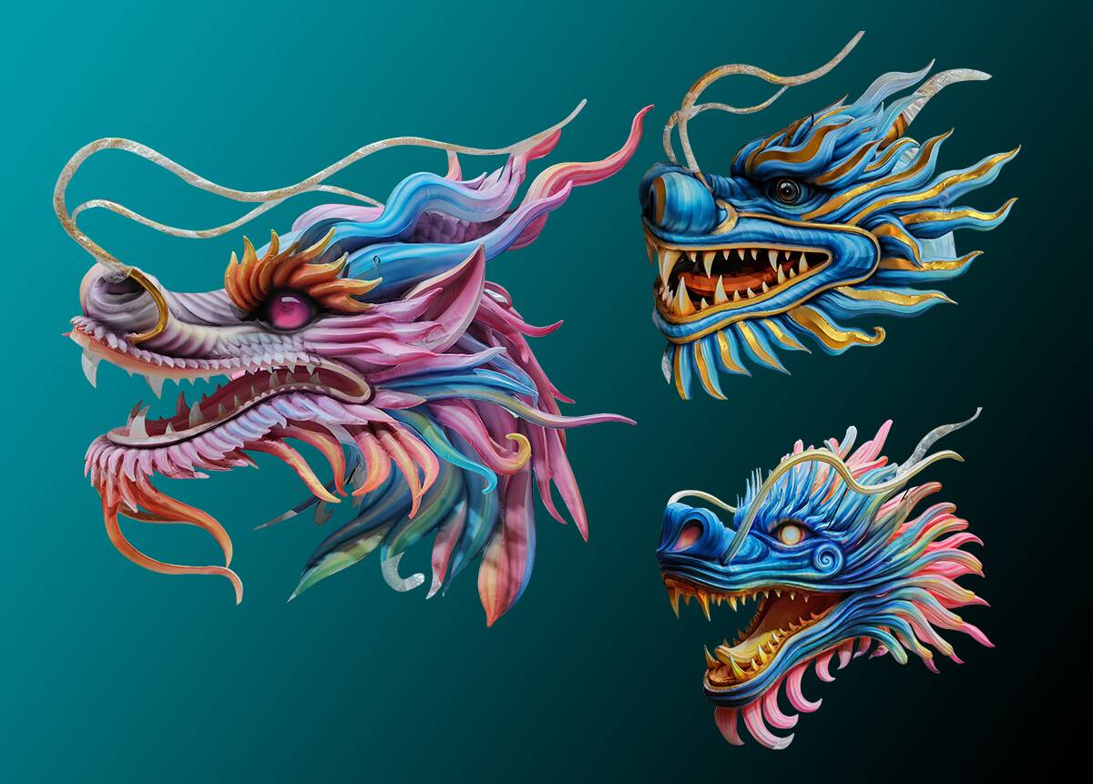 Bringing Together Fine Products to Showcase the Colorful Heads of Dragon Lantern Art Styles(图3)