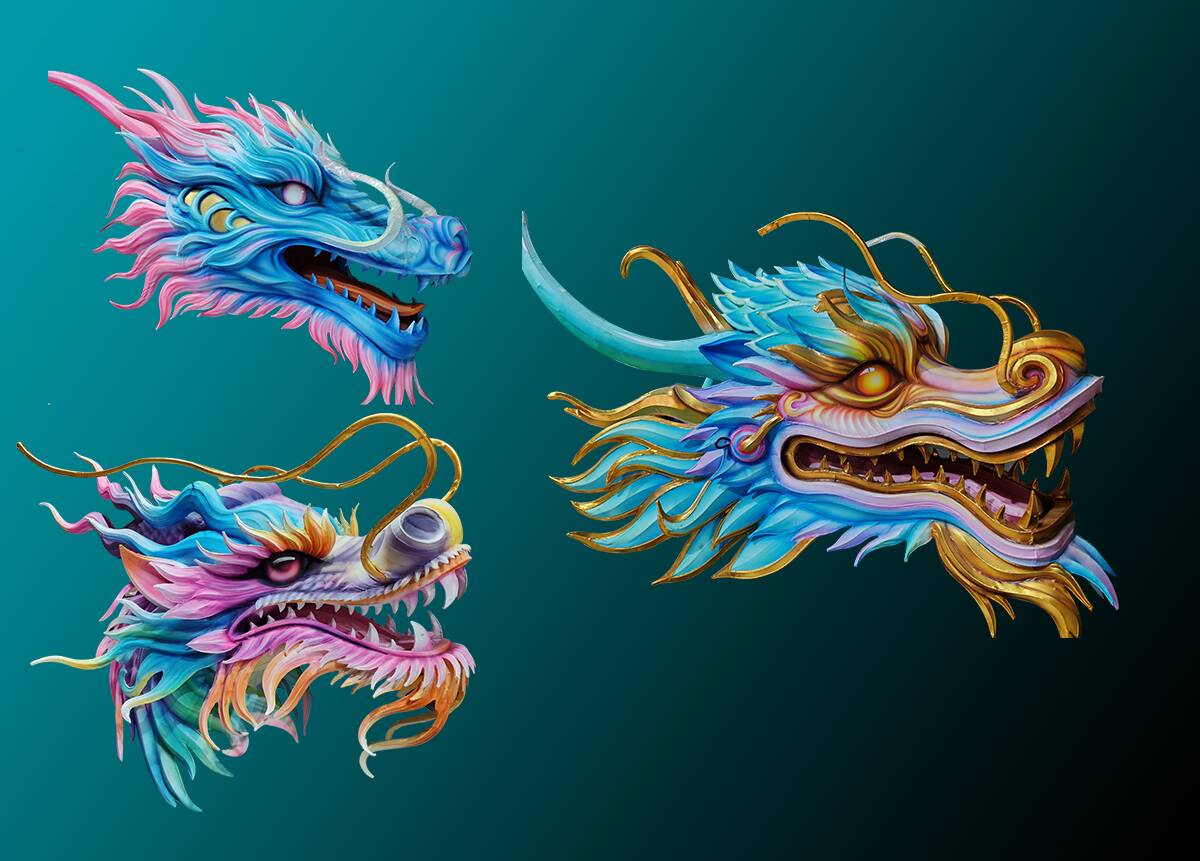 Bringing Together Fine Products to Showcase the Colorful Heads of Dragon Lantern Art Styles(图2)