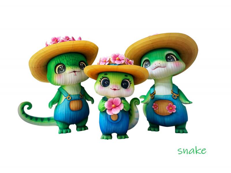 Lantern Artistry: The Enchanted Serpent in a Straw Hat